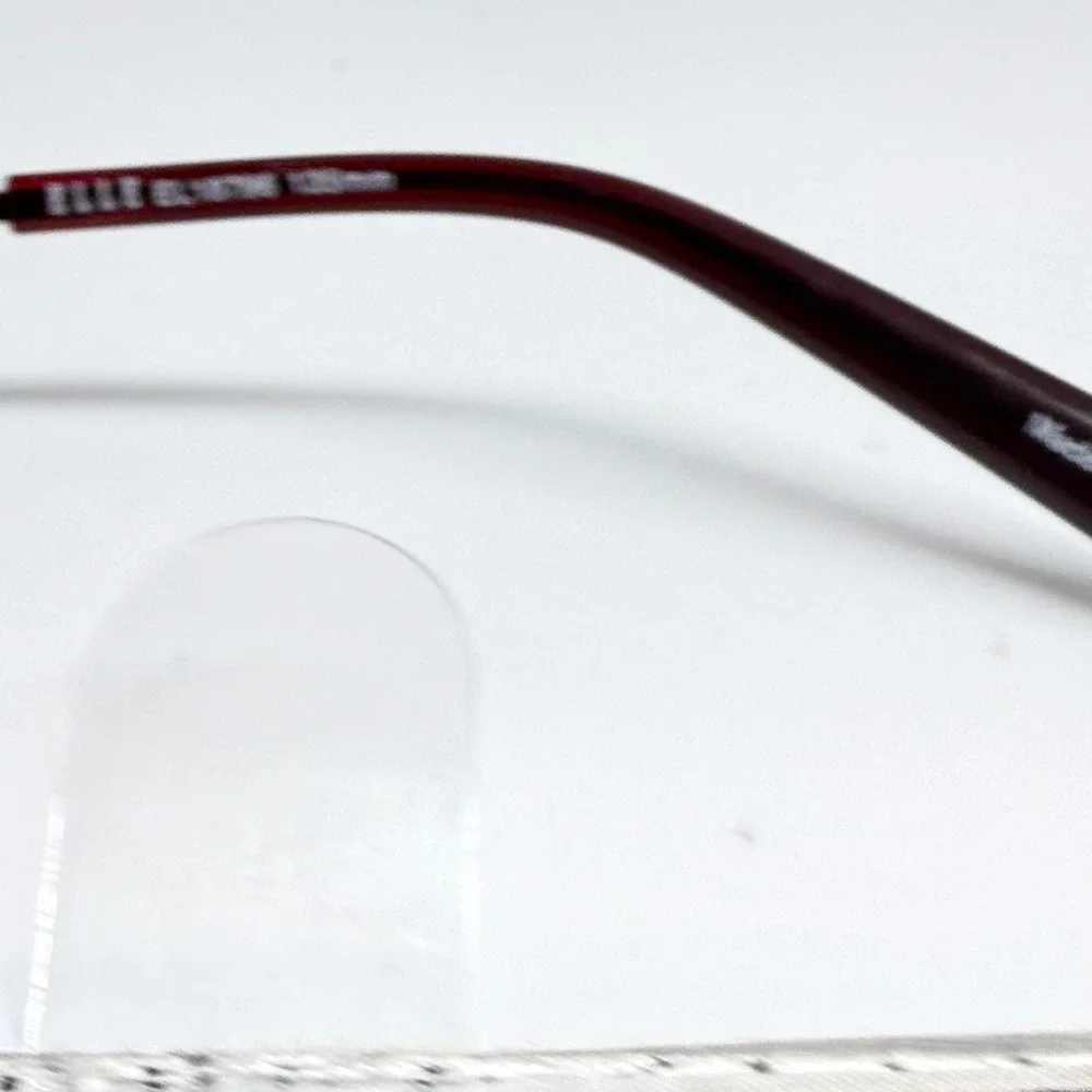 Elle EL18799 Burgundy Red Semi Rimless Rectangular Eyeglass Frames 53-17-135